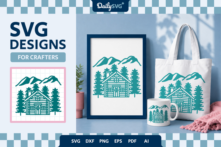 Wooden Winter Cabin SVG