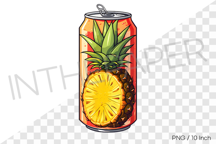 Pineapple can PNG Drink Clipart beverage summer cartoon