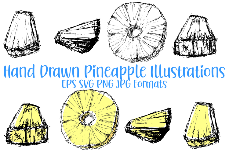 Pineapple Fruit Slices Ring Illustration Hand Drawn PNG SVG
