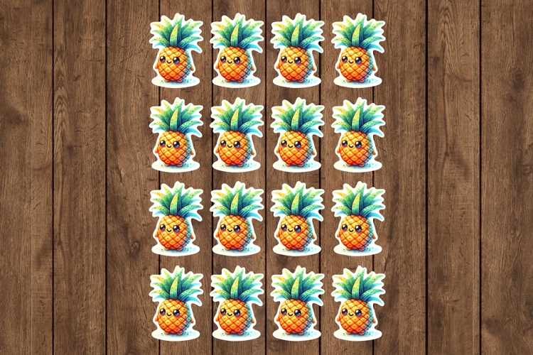 Pineapple Stickers - PNG Sticker Sheet