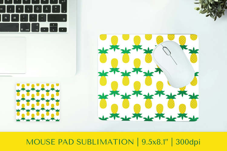 Pineapple mouse pad sublimation design. Tropical mousepad 06