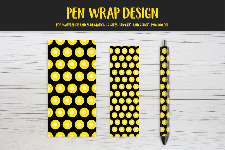Pineapple Pen Wrap Sublimation or Waterslide Design PNG 009