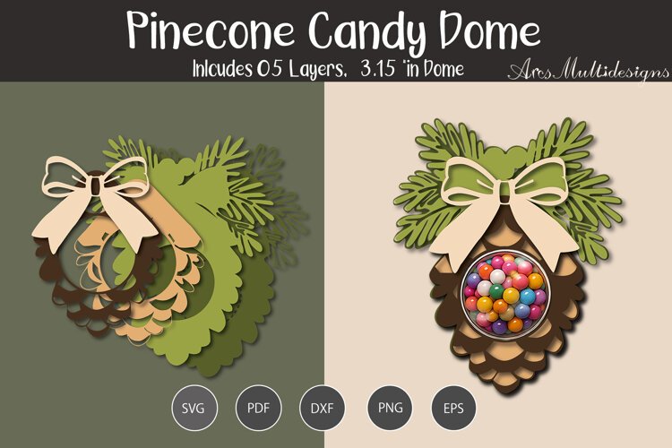 Pinecone Candy Dome SVG Holder example image 1