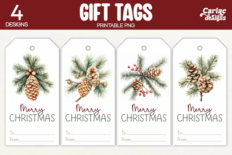Christmas Gift Tags, Merry Christmas Printable Tags
