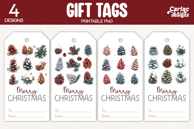 pinecones gift tags