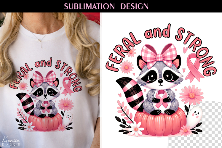 Breast Cancer Awareness| Vintage Raccoon|T Shirt Design