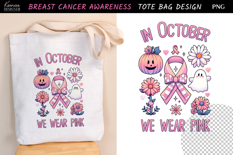 Retro Pumpkin|Breast Cancer Awareness Tote Bag Sublimation