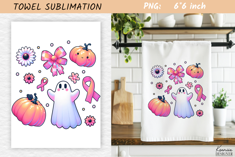 Breast Cancer Awareness Towel Sublimation| Fall Pink Design