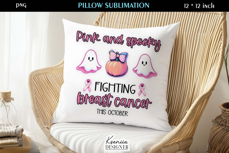 Breast Cancer Awareness Pink Ghost Pillow