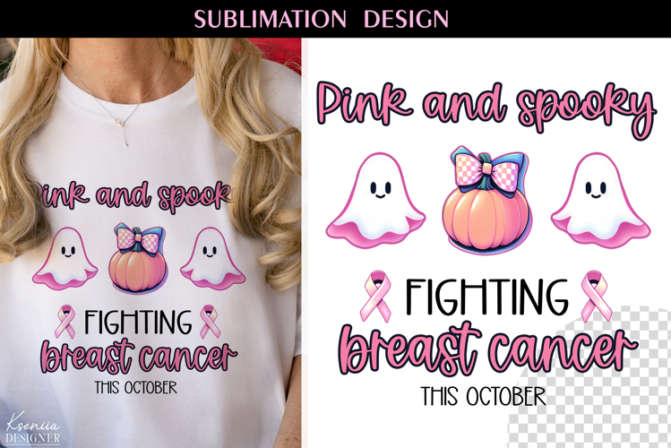 Breast Cancer Awareness| Ghost and Pumpkin|T Shirt Design