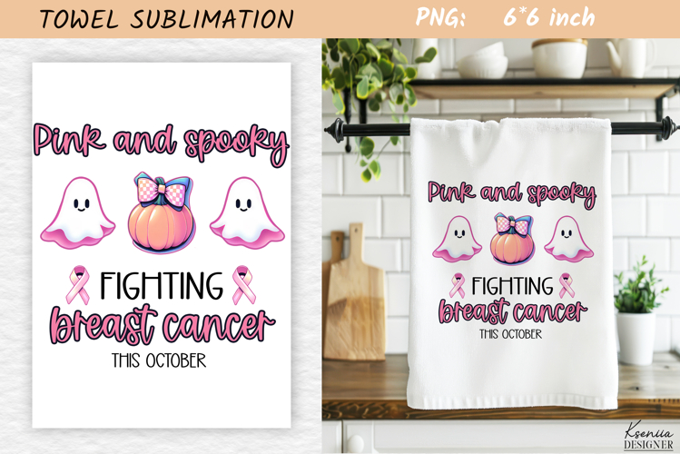 Breast Cancer Awareness Towel Sublimation| Fall Pink Design