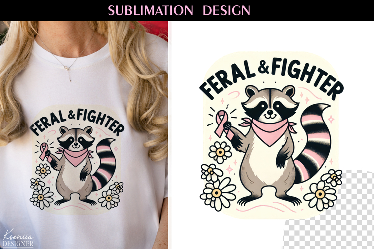 Breast Cancer Awareness| Vintage Raccoon|T Shirt Design
