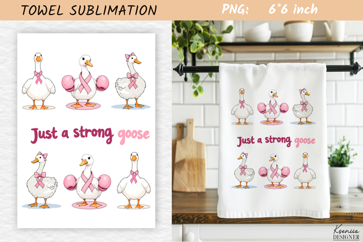 Breast Cancer Awareness Towel Sublimation| Vintage Goose