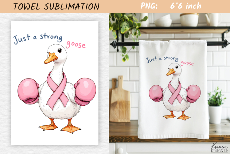 Breast Cancer Awareness Towel Sublimation| Vintage Goose