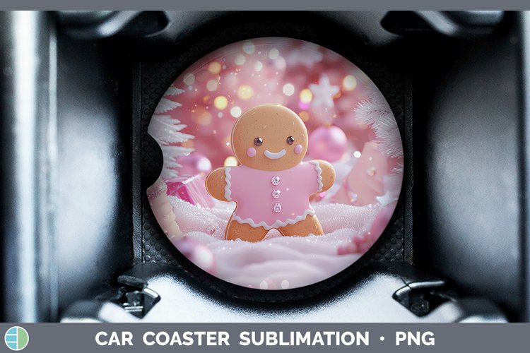 GorgeousPink 3D Christmas Car Coaster design.