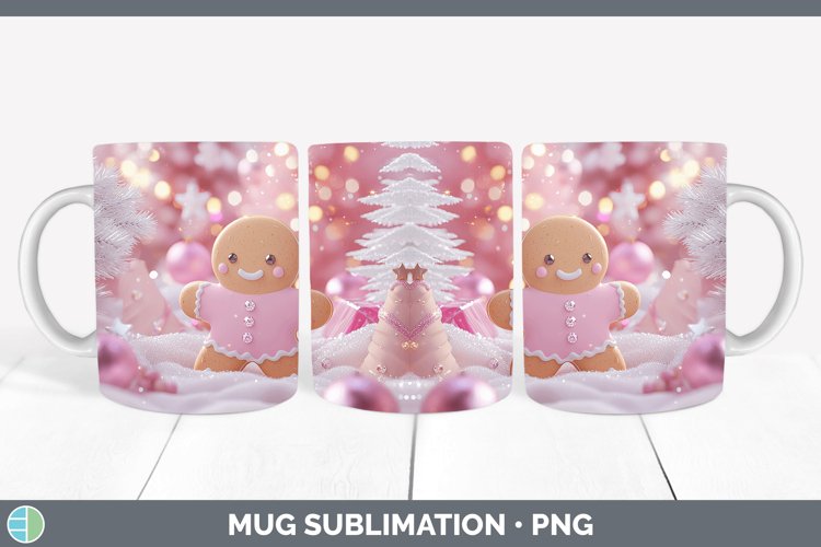 GorgeousPink 3D Christmas Mug Wrap design.