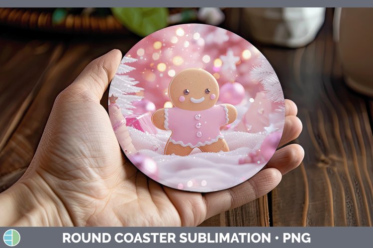 GorgeousPink 3D Christmas Round Coaster design.