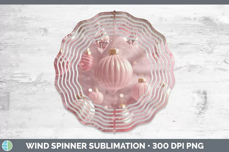 Pink 3D Christmas Ornaments Wind Spinner Sublimation Spinner