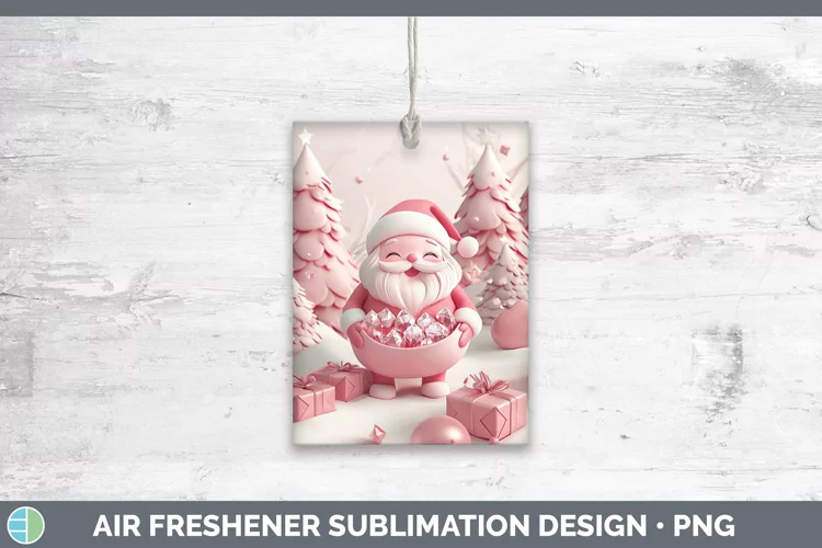 Pink 3D Christmas Santa Gifts Air Freshener Sublimation Car