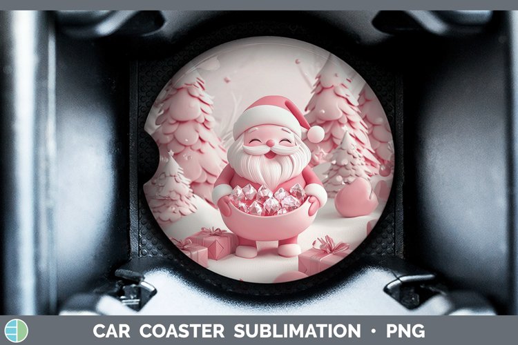GorgeousPink 3D Christmas Car Coaster design.