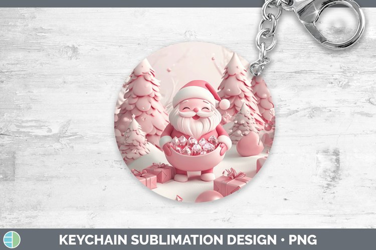 GorgeousPink 3D Christmas Keychain design.