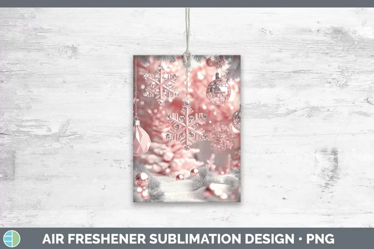 Pink 3D Christmas Snowflakes Air Freshener Sublimation Car F