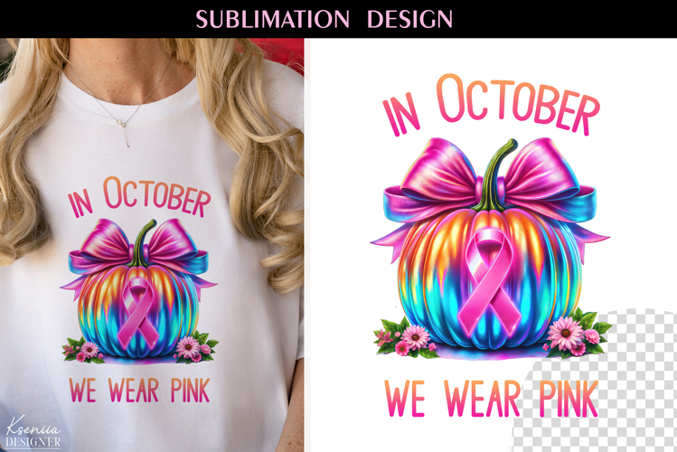 Breast Cancer Awareness| Iridescent Pumpkin|T Shirt Design