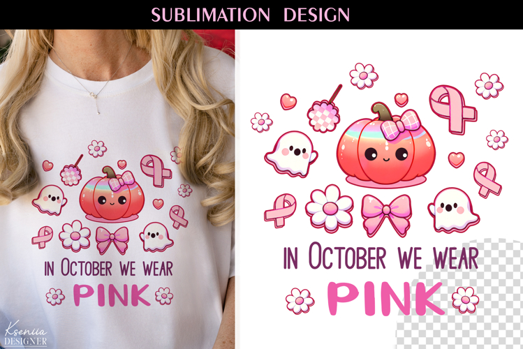 Breast Cancer Awareness| Ghost and Pumpkin|T Shirt Design