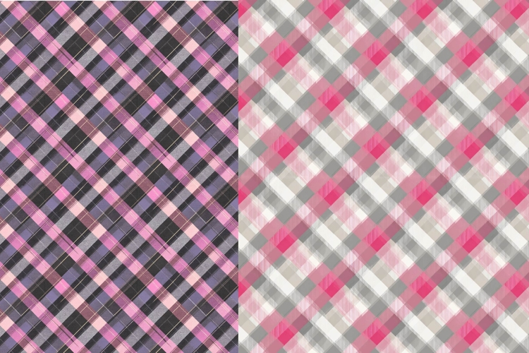 Pink and Grey Plaid Patterns