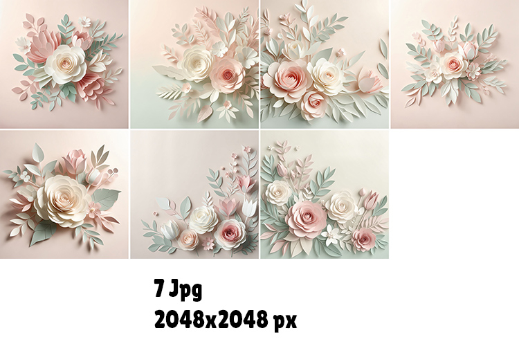 Pink and teal paper flowers