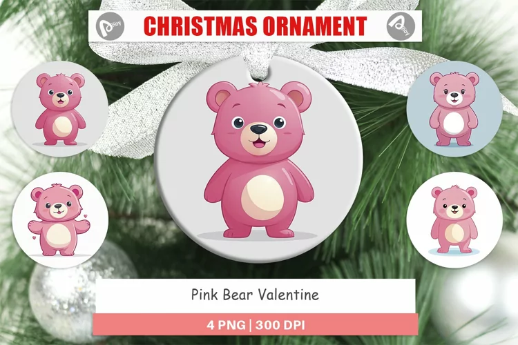 Ornament Pink Bear Valentine