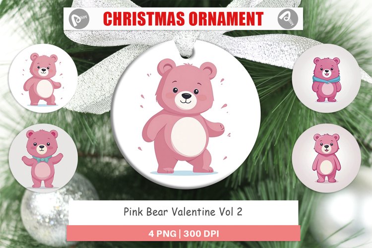 Ornament Pink Bear Valentine example image 1