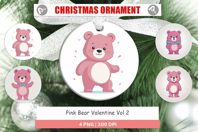 Ornament Pink Bear Valentine