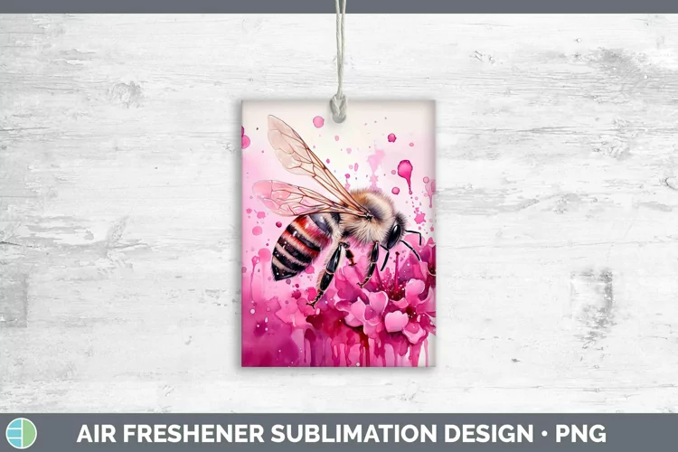 Pink Bee Air Freshener Sublimation Car Freshener Designs