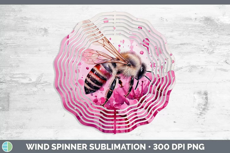 Pink Bee Wind Spinner Sublimation Spinner Designs