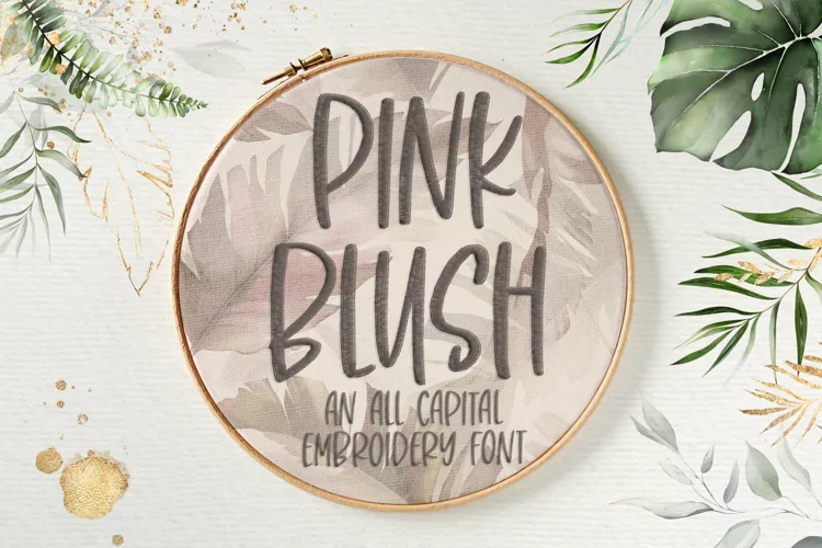 Pink Blush - Embroidery Font