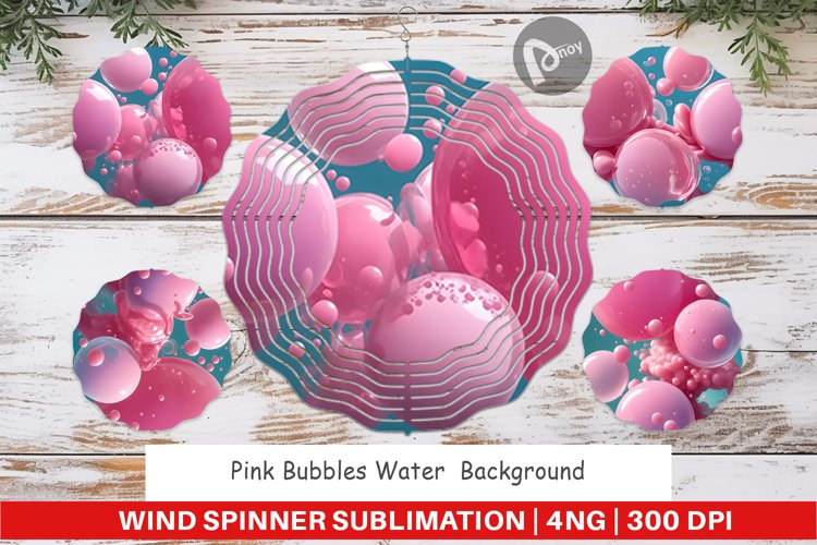 Wind Spinner Pink Bubbles Water