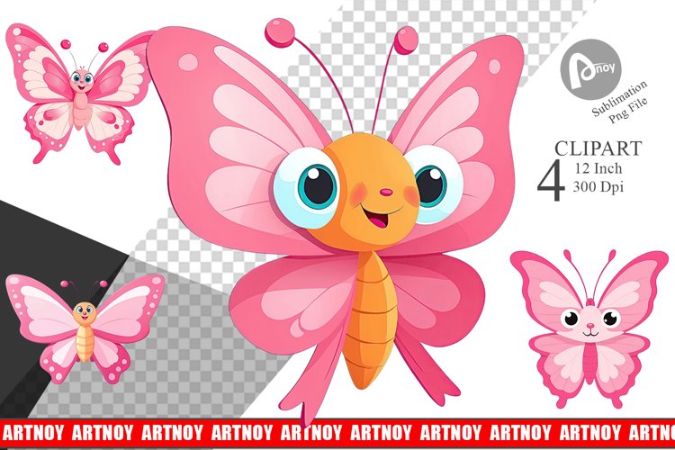 Pink Butterfly Clipart
