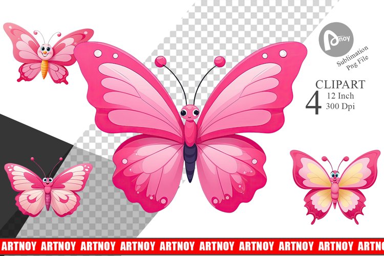 Pink Butterfly Clipart Image 24
