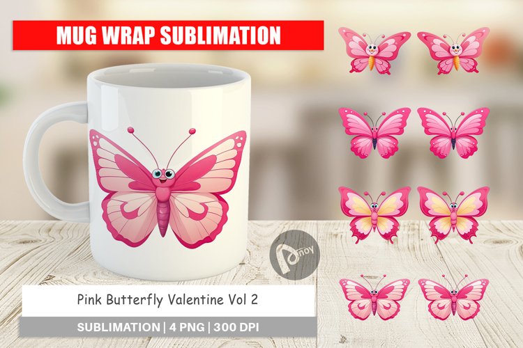 Pink Butterfly Clipart Image 2