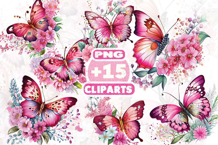 Pink Butterfly Clipart Image 17
