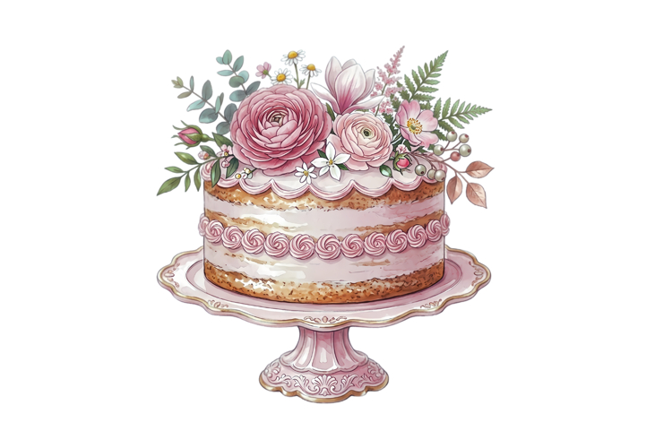 Pink Cake Png| Pink Baking Png example image 1
