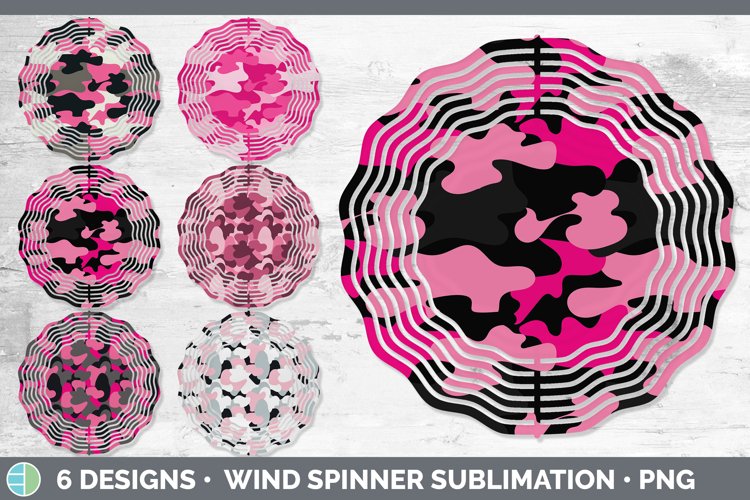 pink Camo Wind Spinner | Sublimation Designs Bundle