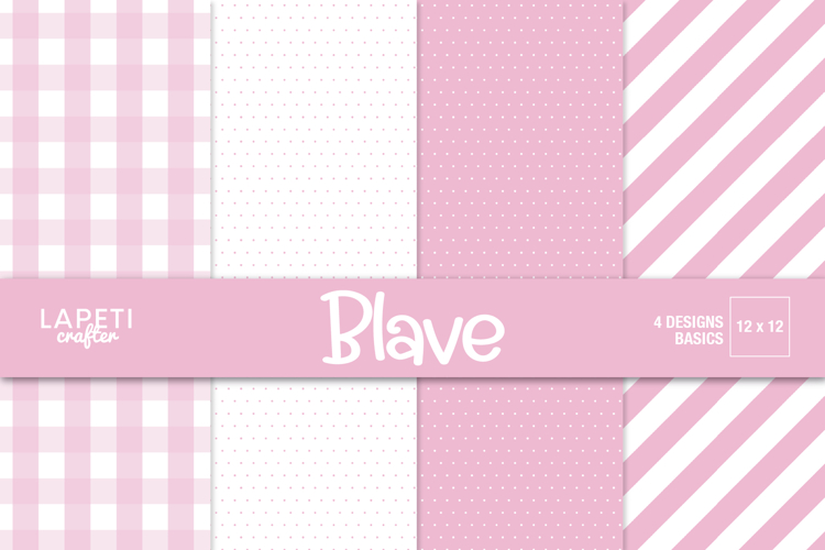 Pink Cardmaking Paper, Pastel Gingham Dots Stripes