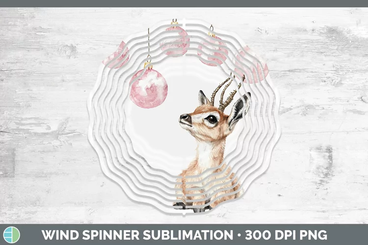 Pink Christmas Antelope Wind Spinner Sublimation Spinner Des