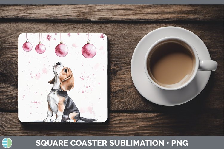 GorgeousPink Christmas Square Coaster design.