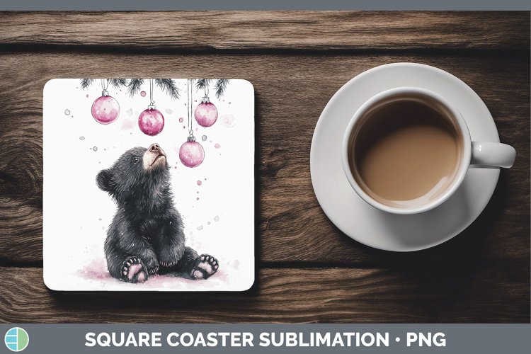GorgeousPink Christmas Square Coaster design.