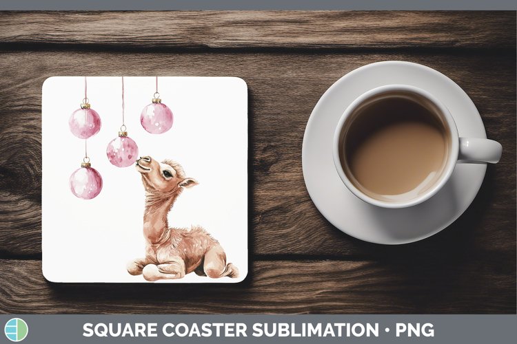 GorgeousPink Christmas Square Coaster design.