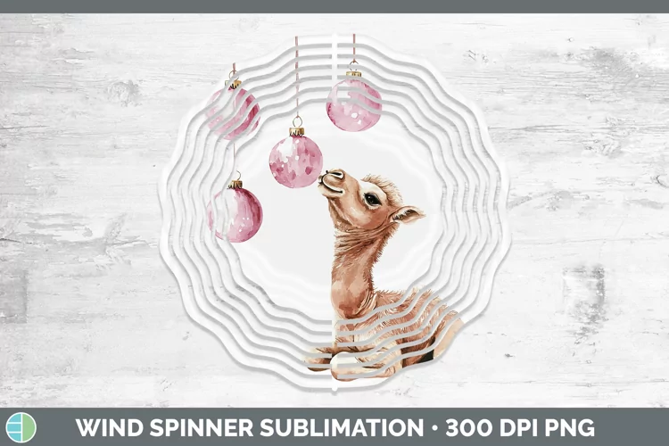 Pink Christmas Camel Wind Spinner Sublimation Spinner Design