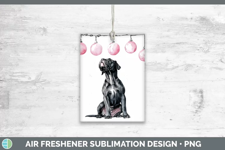 Pink Christmas Cane Corso Air Freshener Sublimation Car Fres
